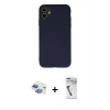 MARSİLYAN™- iPhone 11 Kılıf Ahenk Serisi - Şeffaf Uv Polymer Nano Ekran Koruyucu + Gökkuşağı Pers Alüminyum Kamera Lens