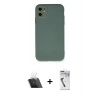 MARSİLYAN™- iPhone 11 Kılıf Ahenk Serisi - Şeffaf Uv Polymer Nano Ekran Koruyucu + Kamera Lens Koruma Cam - SF