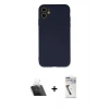 MARSİLYAN™- iPhone 11 Kılıf Ahenk Serisi - Şeffaf Uv Polymer Nano Ekran Koruyucu + Kamera Lens Koruma Cam - SF