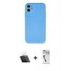 MARSİLYAN™- iPhone 11 Kılıf Ahenk Serisi - Şeffaf Uv Polymer Nano Ekran Koruyucu + Kamera Lens Koruma Cam - SF