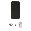 MARSİLYAN™- iPhone 11 Kılıf Ahenk Serisi - Şeffaf Uv Polymer Nano Ekran Koruyucu + Kırmızı Pers Alüminyum Kamera Lens