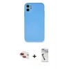 MARSİLYAN™- iPhone 11 Kılıf Ahenk Serisi - Şeffaf Uv Polymer Nano Ekran Koruyucu + Kırmızı Pers Alüminyum Kamera Lens