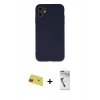 MARSİLYAN™- iPhone 11 Kılıf Ahenk Serisi - Şeffaf Uv Polymer Nano Ekran Koruyucu + Rainbow Kamera Lens Koruma Cam - KI
