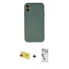 MARSİLYAN™- iPhone 11 Kılıf Ahenk Serisi - Şeffaf Uv Polymer Nano Ekran Koruyucu + Rainbow Kamera Lens Koruma Cam - KI