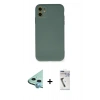 MARSİLYAN™- iPhone 11 Kılıf Ahenk Serisi - Şeffaf Uv Polymer Nano Ekran Koruyucu + Raze Metal Kamera Lens - MI