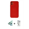 MARSİLYAN™- iPhone 11 Kılıf Ahenk Serisi - Şeffaf Uv Polymer Nano Ekran Koruyucu + Raze Metal Kamera Lens - MI