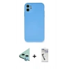 MARSİLYAN™- iPhone 11 Kılıf Ahenk Serisi - Şeffaf Uv Polymer Nano Ekran Koruyucu + Raze Metal Kamera Lens - MI