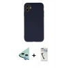 MARSİLYAN™- iPhone 11 Kılıf Ahenk Serisi - Şeffaf Uv Polymer Nano Ekran Koruyucu + Raze Metal Kamera Lens - MI
