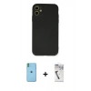 MARSİLYAN™- iPhone 11 Kılıf Ahenk Serisi - Şeffaf Uv Polymer Nano Ekran Koruyucu + Neon Fosforlu Kamera Lens - YL