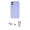 MARSİLYAN™- iPhone 11 Kılıf Ahenk Serisi - Şeffaf Uv Polymer Nano Ekran Koruyucu + Pers Alüminyum Kamera Lens - GD