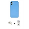 MARSİLYAN™- iPhone 11 Kılıf Ahenk Serisi - Şeffaf Uv Polymer Nano Ekran Koruyucu + Pers Alüminyum Kamera Lens - GD