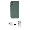 MARSİLYAN™- iPhone 11 Kılıf Ahenk Serisi - Şeffaf Uv Polymer Nano Ekran Koruyucu + Pers Alüminyum Kamera Lens - GD