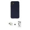 MARSİLYAN™- iPhone 11 Kılıf Ahenk Serisi - Şeffaf Uv Polymer Nano Ekran Koruyucu + Pers Alüminyum Kamera Lens - GD