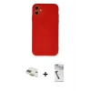 MARSİLYAN™- iPhone 11 Kılıf Ahenk Serisi - Şeffaf Uv Polymer Nano Ekran Koruyucu + Pers Alüminyum Kamera Lens - GD