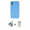 MARSİLYAN™- iPhone 11 Kılıf Ahenk Serisi - Şeffaf Uv Polymer Nano Ekran Koruyucu + Raze Metal Kamera Lens - KI