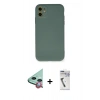 MARSİLYAN™- iPhone 11 Kılıf Ahenk Serisi - Şeffaf Uv Polymer Nano Ekran Koruyucu + Raze Metal Kamera Lens - KI