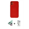 MARSİLYAN™- iPhone 11 Kılıf Ahenk Serisi - Şeffaf Uv Polymer Nano Ekran Koruyucu + Raze Metal Kamera Lens - KI