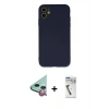 MARSİLYAN™- iPhone 11 Kılıf Ahenk Serisi - Şeffaf Uv Polymer Nano Ekran Koruyucu + Raze Metal Kamera Lens - KI