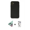 MARSİLYAN™- iPhone 11 Kılıf Ahenk Serisi - Şeffaf Uv Polymer Nano Ekran Koruyucu + Raze Metal Kamera Lens - KI