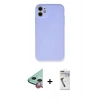MARSİLYAN™- iPhone 11 Kılıf Ahenk Serisi - Şeffaf Uv Polymer Nano Ekran Koruyucu + Raze Metal Kamera Lens - KI