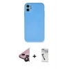MARSİLYAN™- iPhone 11 Kılıf Ahenk Serisi - Şeffaf Uv Polymer Nano Ekran Koruyucu + Raze Metal Kamera Lens - SH