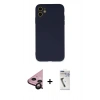 MARSİLYAN™- iPhone 11 Kılıf Ahenk Serisi - Şeffaf Uv Polymer Nano Ekran Koruyucu + Raze Metal Kamera Lens - SH