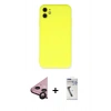 MARSİLYAN™- iPhone 11 Kılıf Ahenk Serisi - Şeffaf Uv Polymer Nano Ekran Koruyucu + Raze Metal Kamera Lens - SH