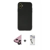 MARSİLYAN™- iPhone 11 Kılıf Ahenk Serisi - Şeffaf Uv Polymer Nano Ekran Koruyucu + Raze Metal Kamera Lens - SH