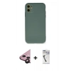 MARSİLYAN™- iPhone 11 Kılıf Ahenk Serisi - Şeffaf Uv Polymer Nano Ekran Koruyucu + Raze Metal Kamera Lens - SH