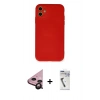 MARSİLYAN™- iPhone 11 Kılıf Ahenk Serisi - Şeffaf Uv Polymer Nano Ekran Koruyucu + Raze Metal Kamera Lens - SH