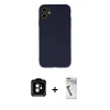MARSİLYAN™- iPhone 11 Kılıf Ahenk Serisi - Şeffaf Uv Polymer Nano Ekran Koruyucu + PVD Metal Kamera Lens - TU