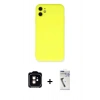MARSİLYAN™- iPhone 11 Kılıf Ahenk Serisi - Şeffaf Uv Polymer Nano Ekran Koruyucu + PVD Metal Kamera Lens - TU