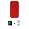 MARSİLYAN™- iPhone 11 Kılıf Ahenk Serisi - Şeffaf Uv Polymer Nano Ekran Koruyucu + PVD Metal Kamera Lens - TU