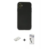 MARSİLYAN™- iPhone 11 Kılıf Ahenk Serisi - Şeffaf Uv Polymer Nano Ekran Koruyucu + Turuncu Renkli Kamera Lens Koruma Cam