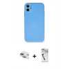 MARSİLYAN™- iPhone 11 Kılıf Ahenk Serisi - Şeffaf Uv Polymer Nano Ekran Koruyucu + Pers Alüminyum Kamera Lens - YL