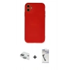 MARSİLYAN™- iPhone 11 Kılıf Ahenk Serisi - Şeffaf Uv Polymer Nano Ekran Koruyucu + Pers Alüminyum Kamera Lens - YL