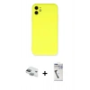 MARSİLYAN™- iPhone 11 Kılıf Ahenk Serisi - Şeffaf Uv Polymer Nano Ekran Koruyucu + Pers Alüminyum Kamera Lens - YL