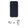 MARSİLYAN™- iPhone 11 Kılıf Ahenk Serisi - Şeffaf Uv Polymer Nano Ekran Koruyucu + Pers Alüminyum Kamera Lens - YL