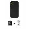 MARSİLYAN™- iPhone 11 Kılıf Ahenk Serisi - Şeffaf Uv Polymer Nano Ekran Koruyucu + PVD Metal Kamera Lens - YL