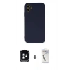 MARSİLYAN™- iPhone 11 Kılıf Ahenk Serisi - Şeffaf Uv Polymer Nano Ekran Koruyucu + PVD Metal Kamera Lens - YL
