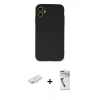 MARSİLYAN™- iPhone 11 Kılıf Ahenk Serisi - Şeffaf Uv Polymer Nano Ekran Koruyucu + Renkli Kamera Lens Koruma Cam - YL