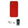 MARSİLYAN™- iPhone 11 Kılıf Ahenk Serisi - Siyah 360 Mat Full Body Arka Koruyucu + Pers Alüminyum Kamera Lens - GD