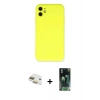 MARSİLYAN™- iPhone 11 Kılıf Ahenk Serisi - Siyah 360 Mat Full Body Arka Koruyucu + Pers Alüminyum Kamera Lens - GD