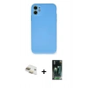 MARSİLYAN™- iPhone 11 Kılıf Ahenk Serisi - Siyah 360 Mat Full Body Arka Koruyucu + Pers Alüminyum Kamera Lens - GD