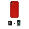 MARSİLYAN™- iPhone 11 Kılıf Ahenk Serisi - Siyah 360 Mat Full Body Arka Koruyucu + PVD Metal Kamera Lens - TU