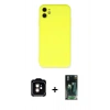 MARSİLYAN™- iPhone 11 Kılıf Ahenk Serisi - Siyah 360 Mat Full Body Arka Koruyucu + PVD Metal Kamera Lens - TU