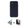 MARSİLYAN™- iPhone 11 Kılıf Ahenk Serisi - Siyah 3D Antistatik Mat Seramik Nano Ekran Koruyucu + Raze Metal Kamera Lens - KI