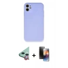 MARSİLYAN™- iPhone 11 Kılıf Ahenk Serisi - Siyah 3D Antistatik Mat Seramik Nano Ekran Koruyucu + Raze Metal Kamera Lens - KI