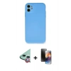 MARSİLYAN™- iPhone 11 Kılıf Ahenk Serisi - Siyah 3D Antistatik Mat Seramik Nano Ekran Koruyucu + Raze Metal Kamera Lens - KI