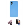 MARSİLYAN™- iPhone 11 Kılıf Ahenk Serisi - Siyah 3D Antistatik Mat Seramik Nano Ekran Koruyucu + Raze Metal Kamera Lens - SH